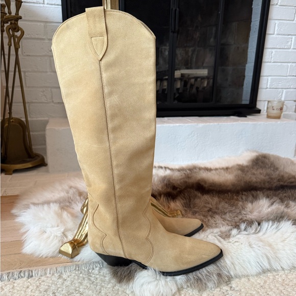 Isabel Marant Shoes - Isabel Marant Suede Western Boots in Beige size 40 brand new